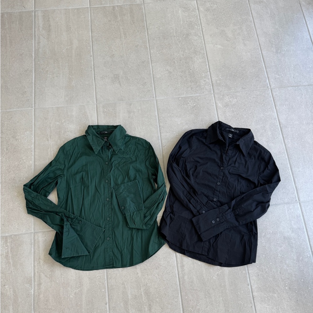 Two 90’s vintage H&M button up blouse tops - US 10 - office siren Y2K